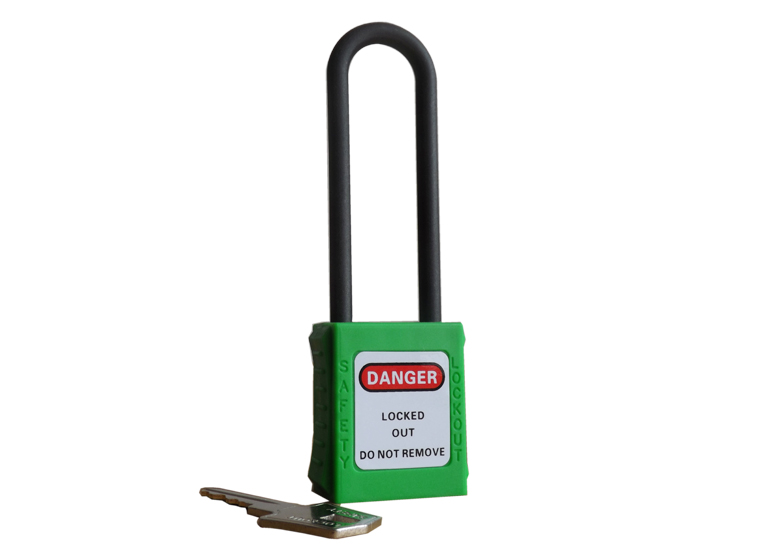 Long shackle insulated saftey padlock